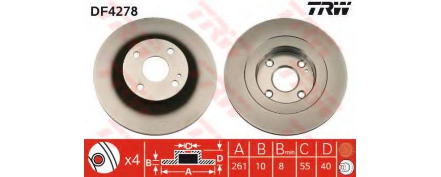 Диск тормозной задний (DF4278) TRW - Німеч-на